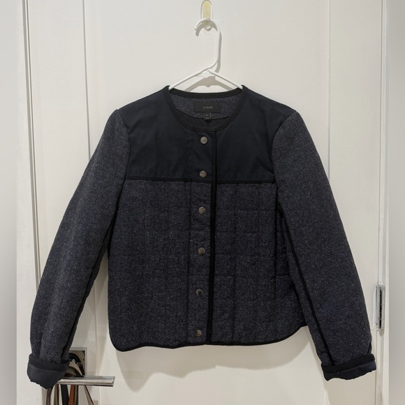 J. Crew Black and Gray Women's Blazer - Picture 2 of 7